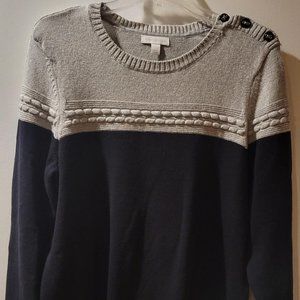 Charter Club Silver and Black Large Sweater